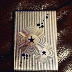 Bourjois Evening in Paris Deco Silver Blue Bubbles & Stars Powder Rouge Compact